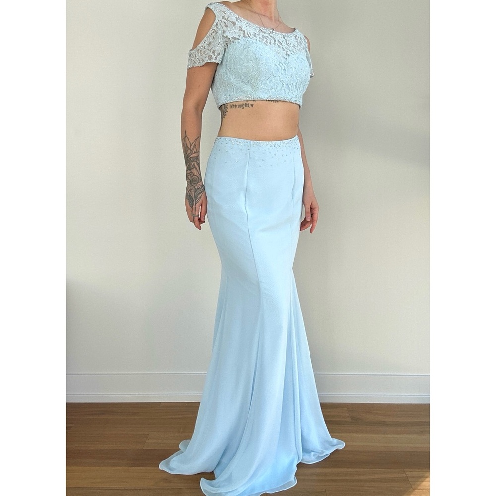 Light Blue Two Piece Gown